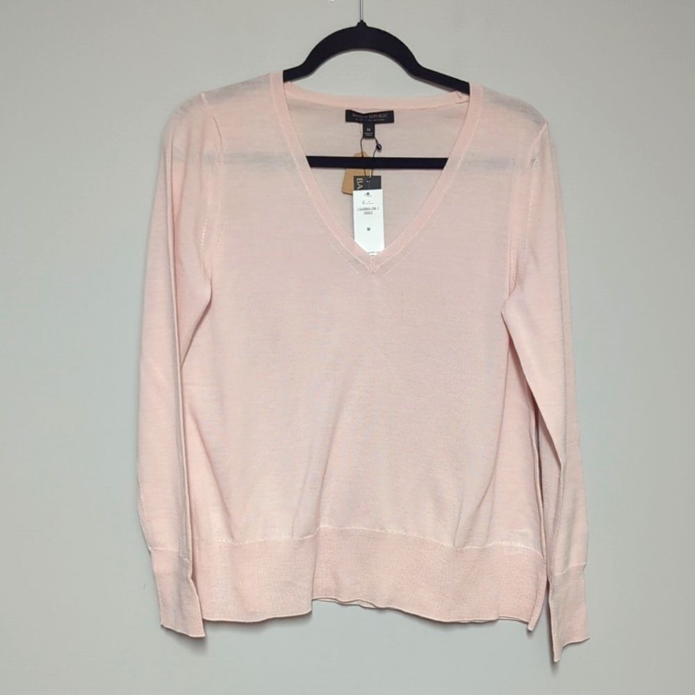 Banana Republic Light Pink V-Neck Sweater